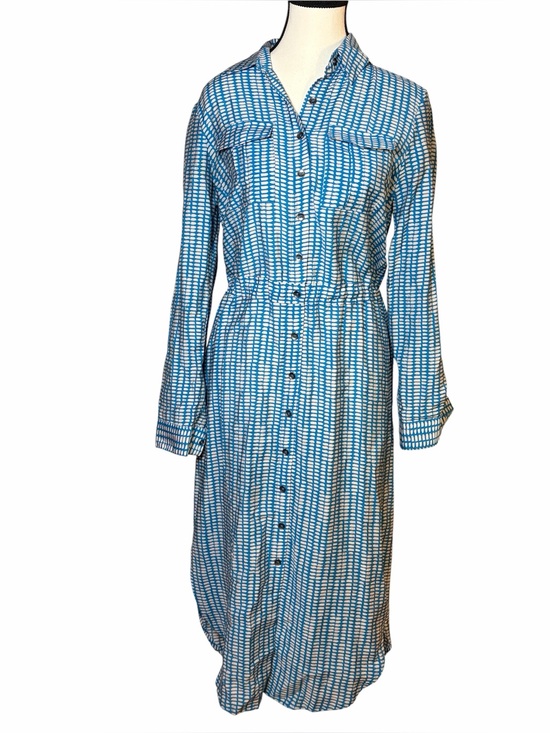 Maeve Dresses & Skirts - Anthropologie Maeve Jemima Midi Shirt Dress Button Front Blue White Women Size 0